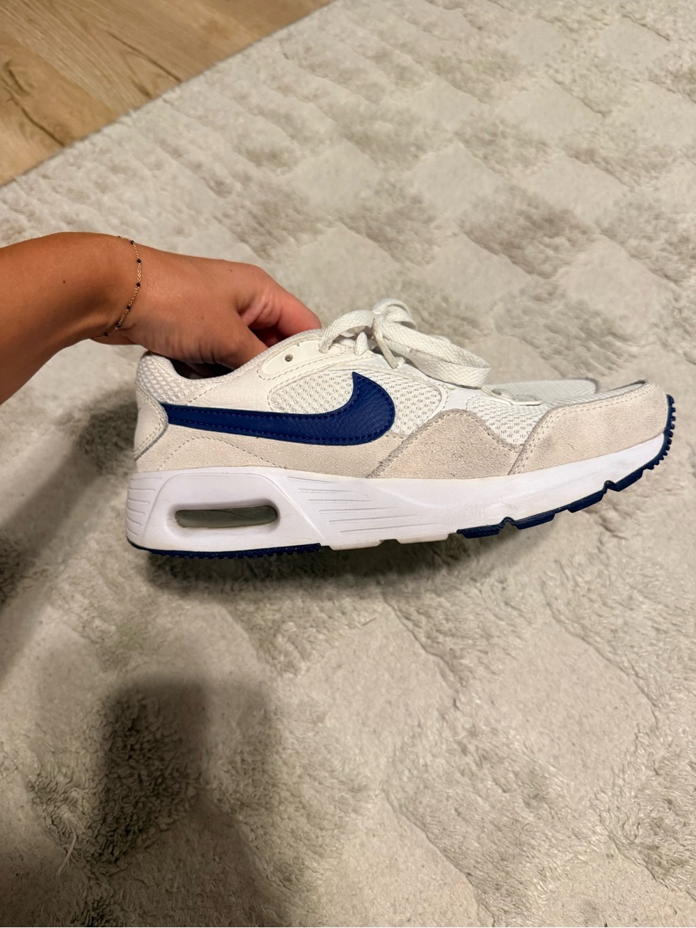 Nike Air Women's White Sneakers with Blue Accents